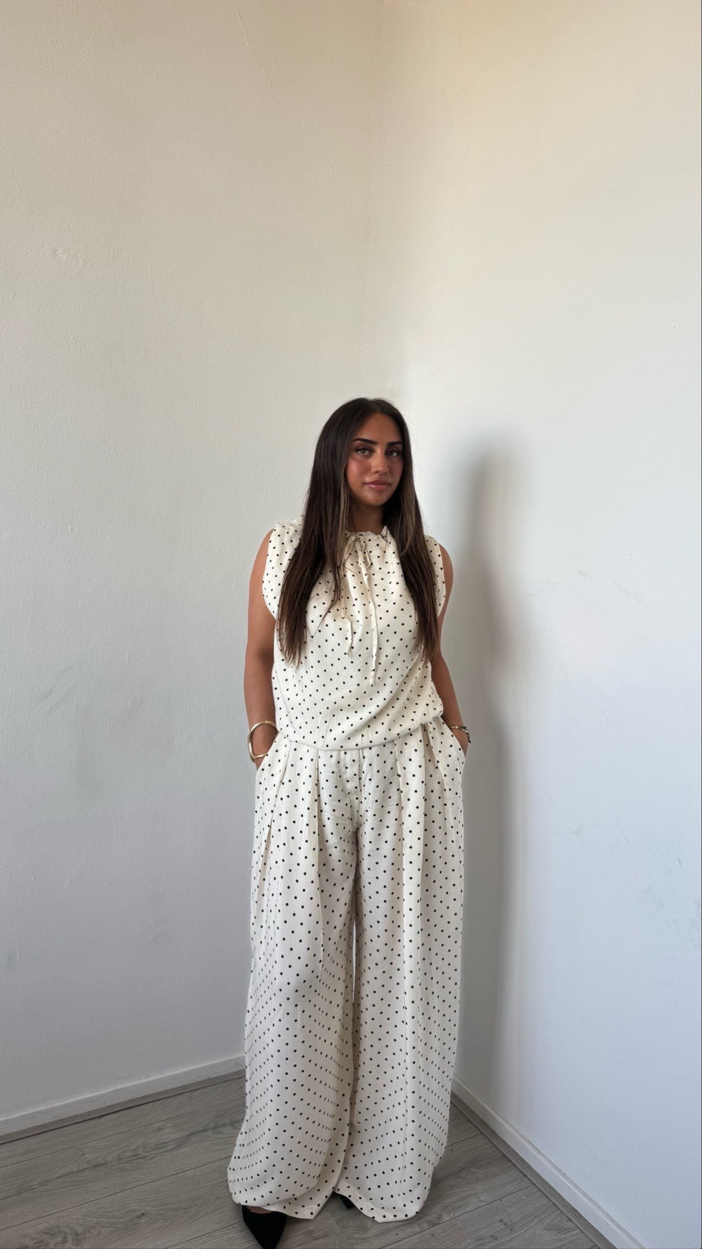 Polke Dots Co-Ord Set White